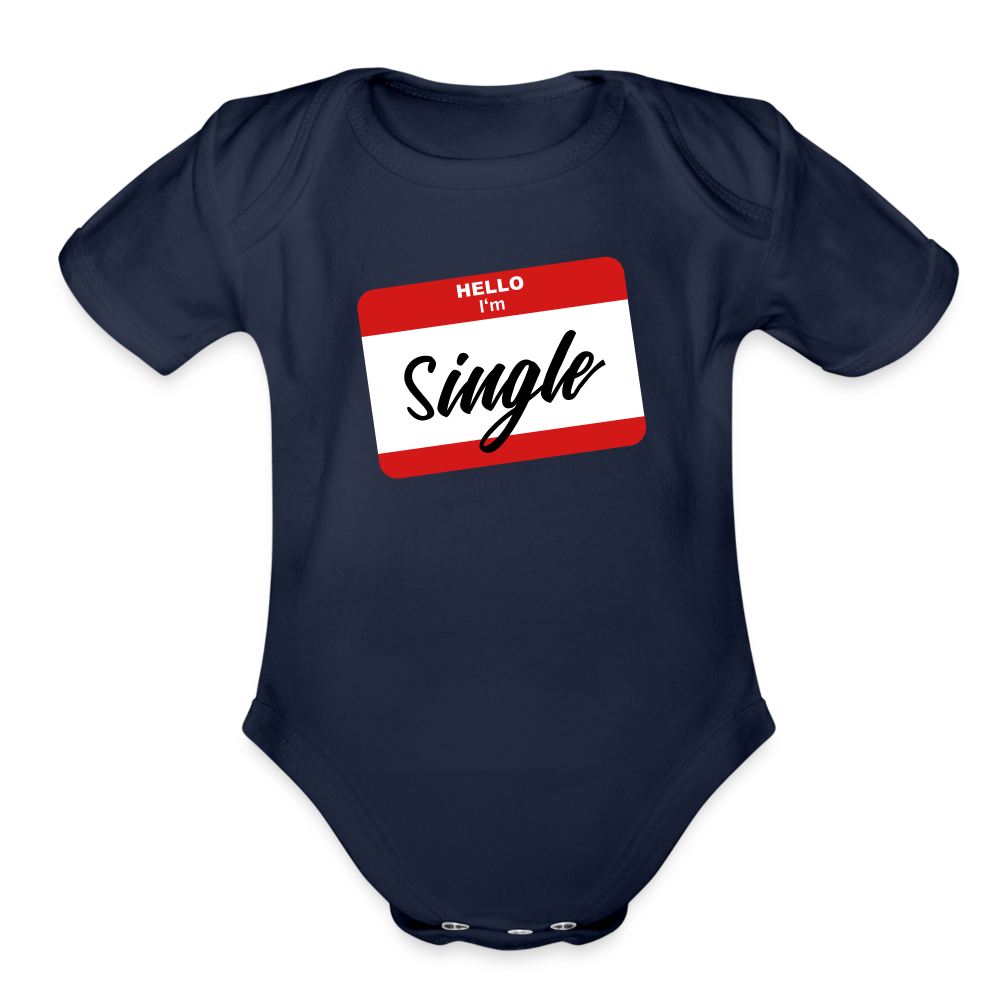 Organic Short Sleeve Baby Bodysuit - dark navy