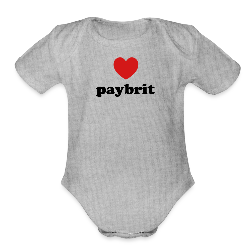 Paybrit (Favorite) Organic Short Sleeve Baby Bodysuit - heather grey