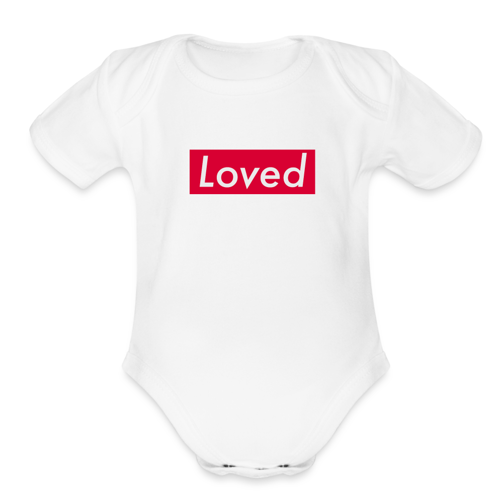 Loved Organic Short Sleeve Baby Bodysuit - white