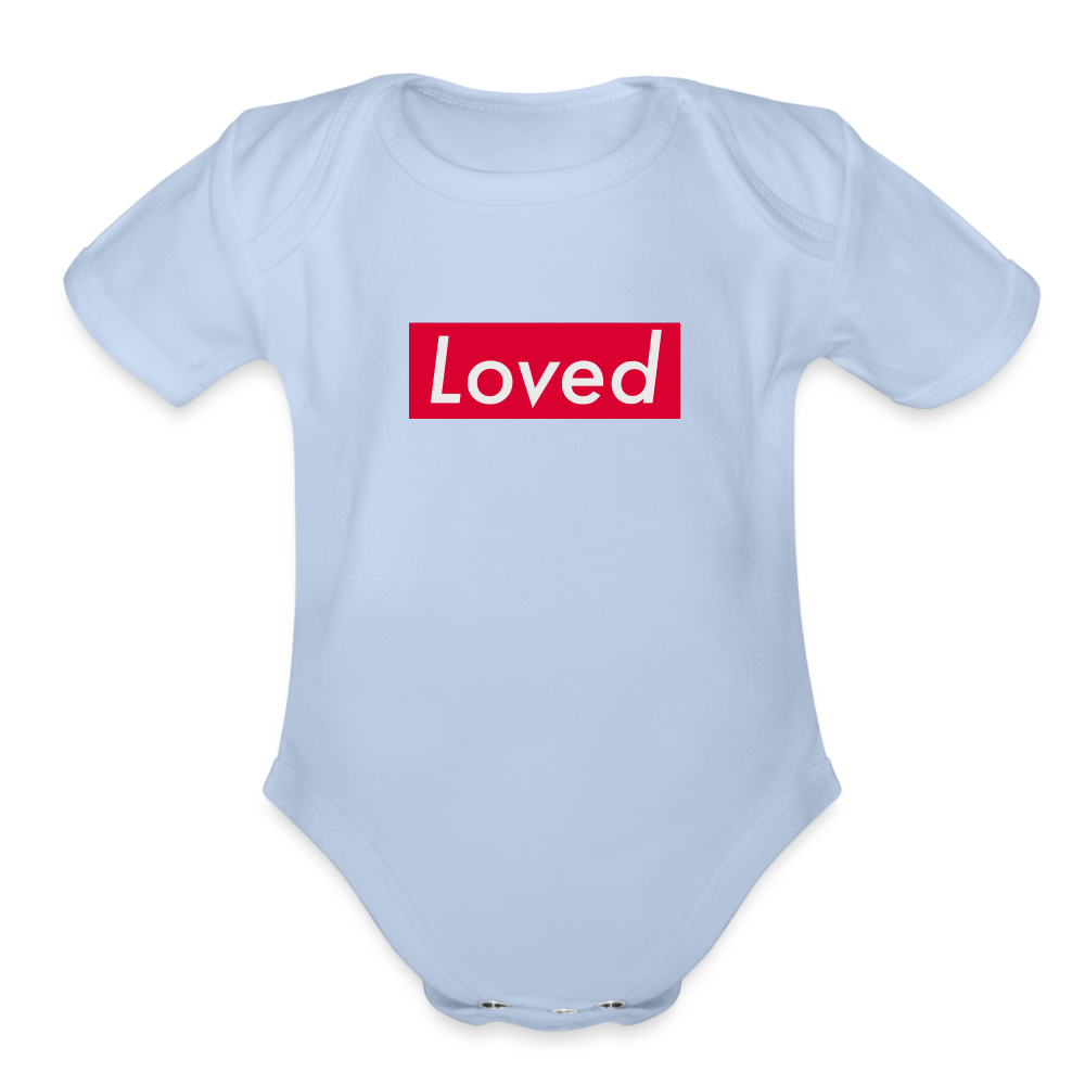 Loved Organic Short Sleeve Baby Bodysuit - sky
