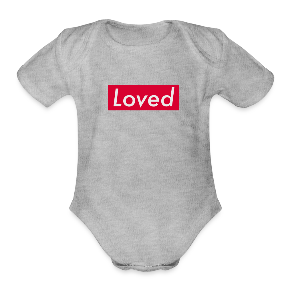 Loved Organic Short Sleeve Baby Bodysuit - heather grey