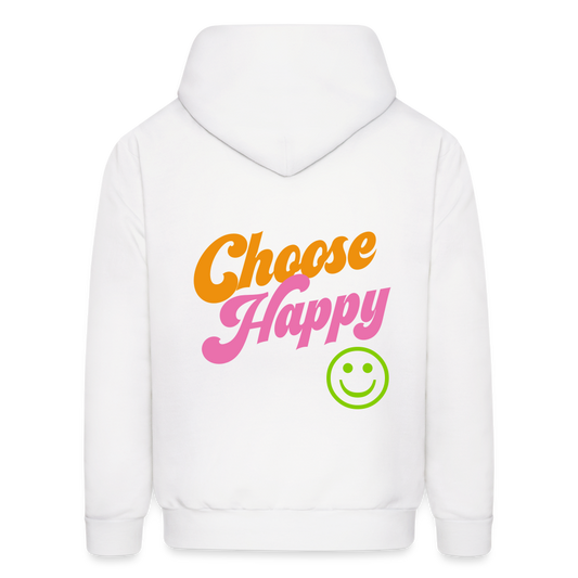 Choose Happy Men's Hoodie - white