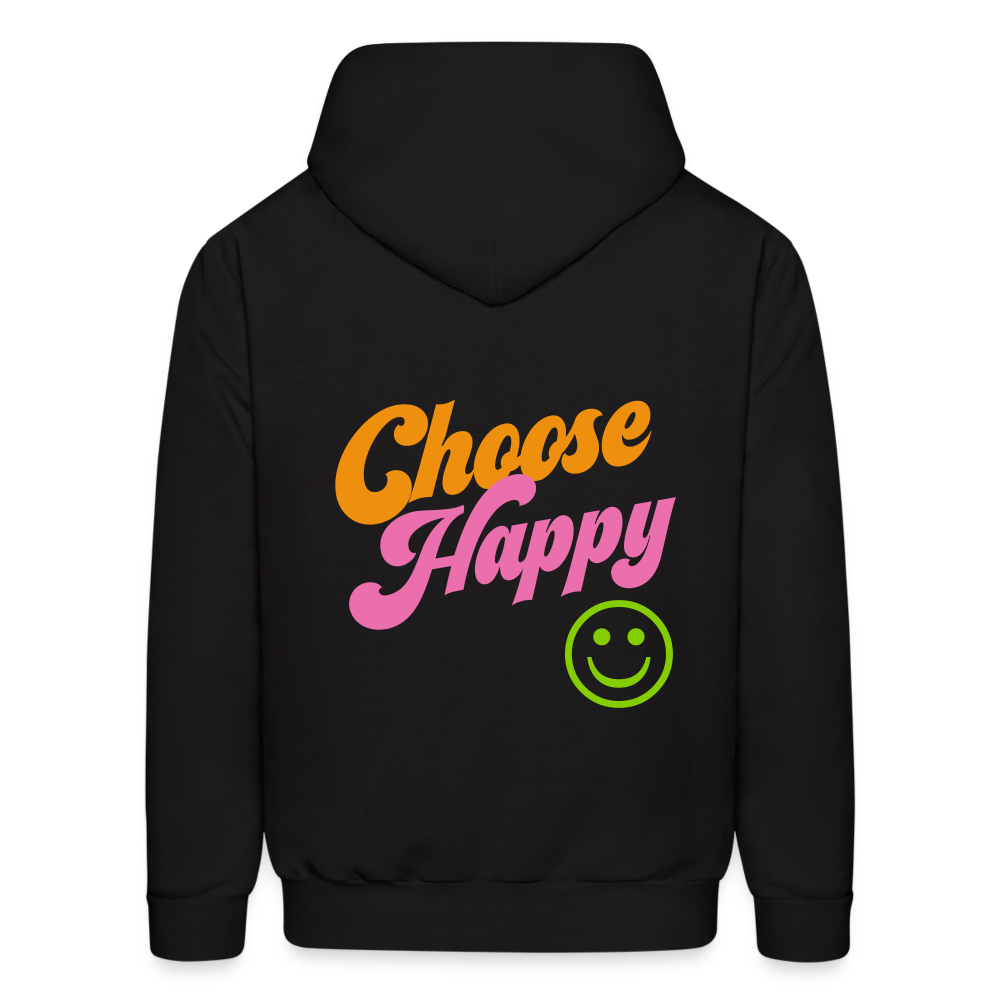 Choose Happy Men's Hoodie - black