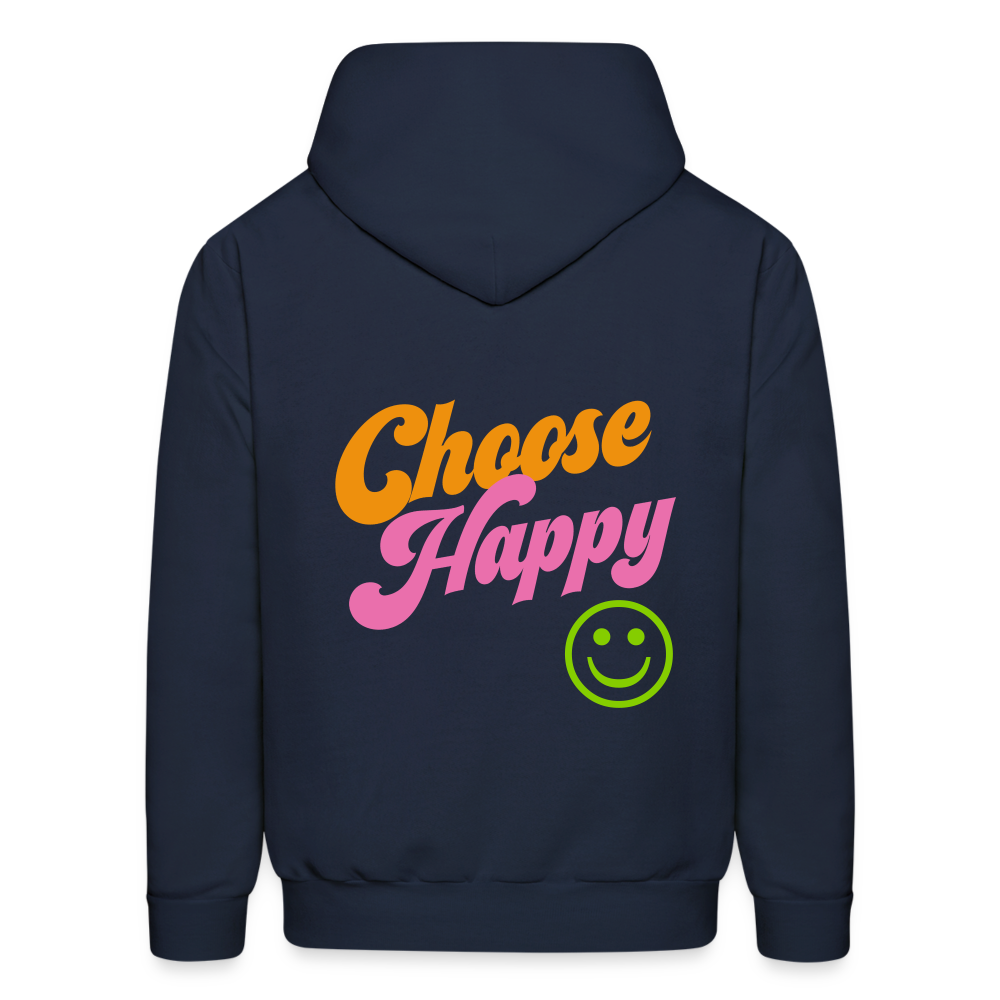 Choose Happy Men's Hoodie - navy