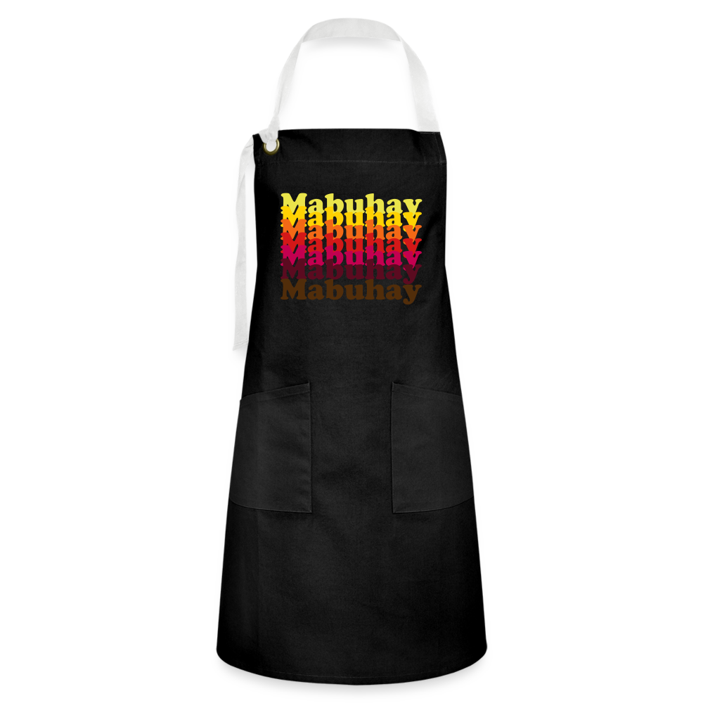 Mabuhay Artisan Apron - black/white