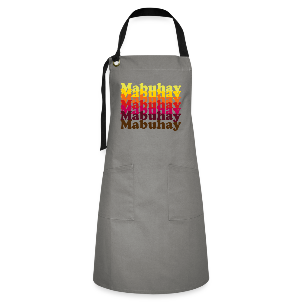 Mabuhay Artisan Apron - gray/black