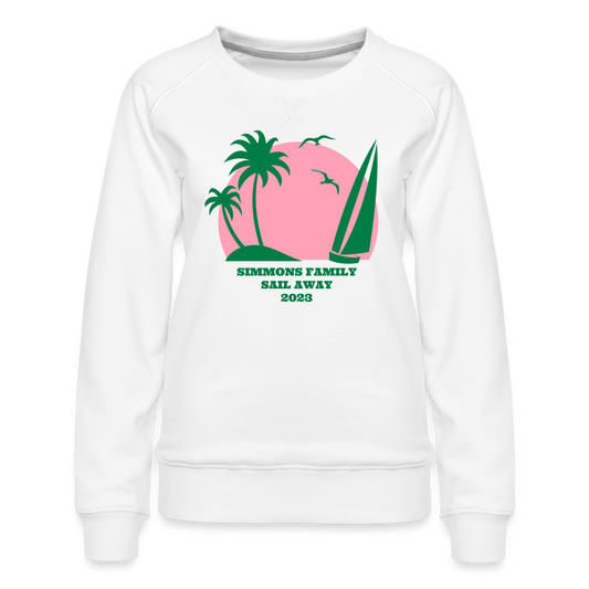 Simmons Sail Away Custom Women’s Premium Sweatshirt - white