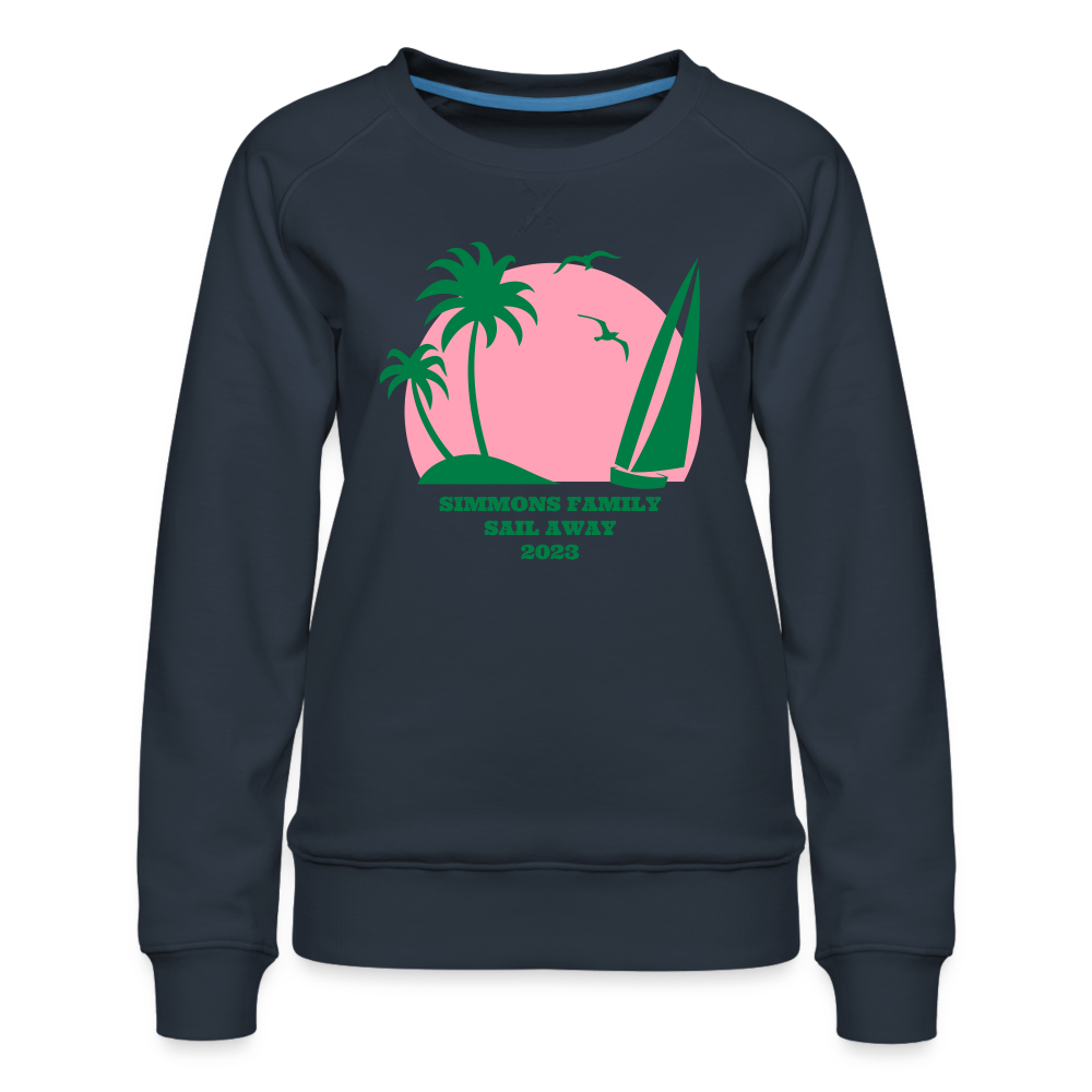 Simmons Sail Away Custom Women’s Premium Sweatshirt - navy