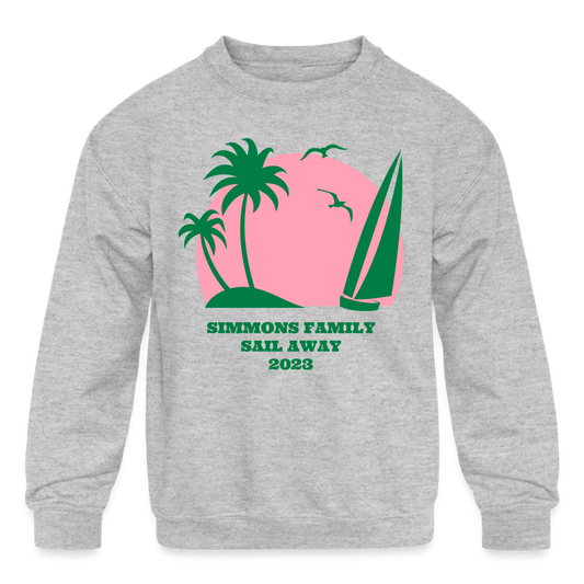 Simmons Family Sail Away Kids' Crewneck Sweatshirt - heather gray