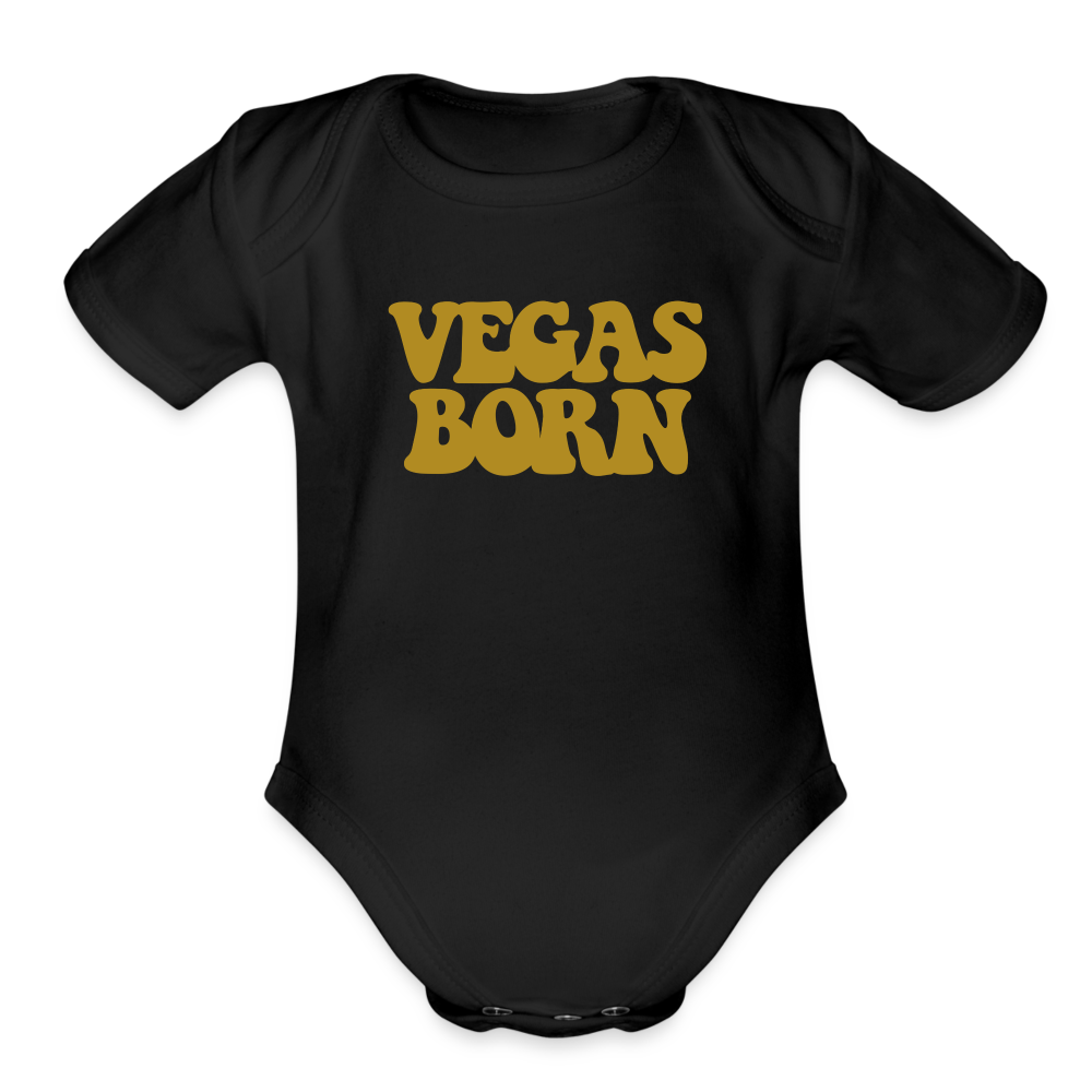 Vegas Born Organic Short Sleeve Baby Bodysuit - black