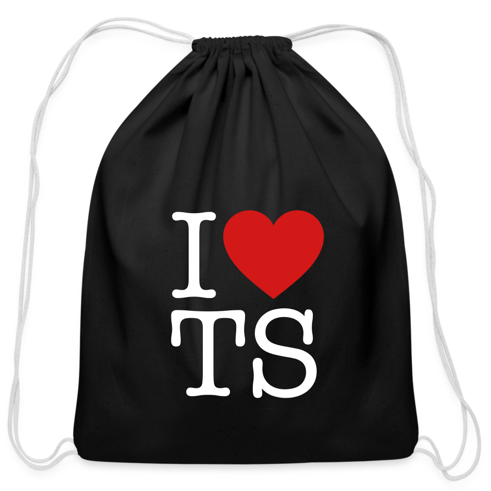 I Heart TS Taylor Swift Cotton Drawstring Bag - black