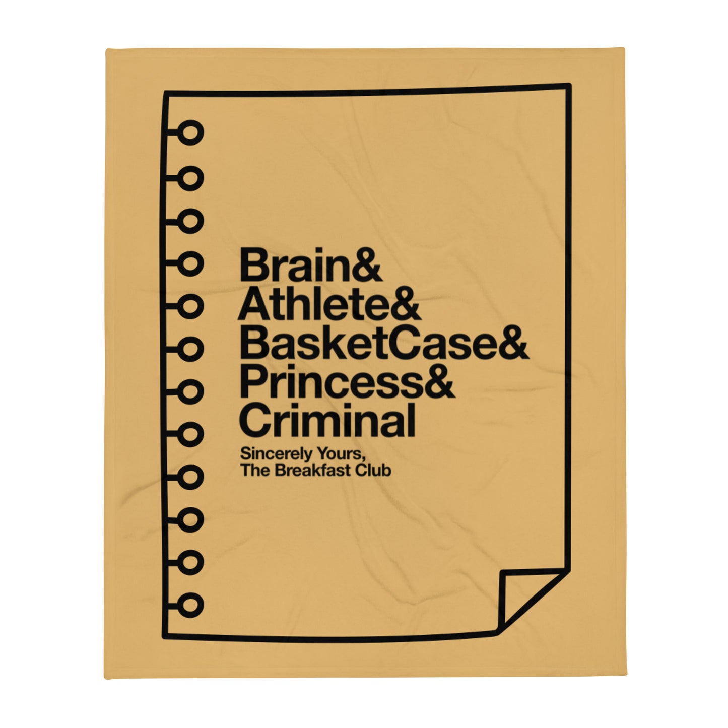 The Breakfast Club Notebook Throw Blanket