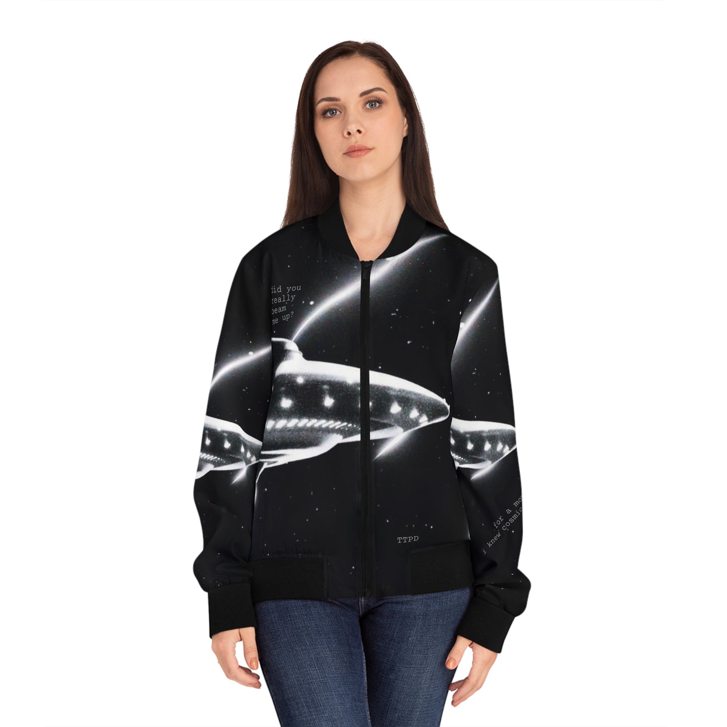 UFO Down Bad TTPD Women's Bomber Jacket (AOP)