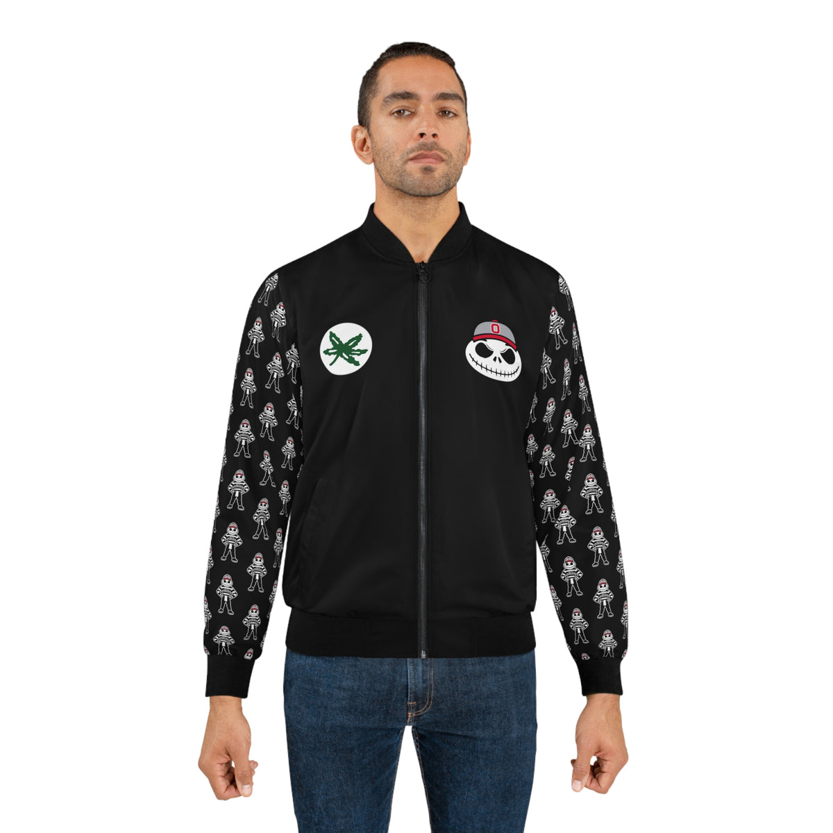 Brutus Buckeye King Jack Skellington Skull Men's Bomber Jacket (AOP)