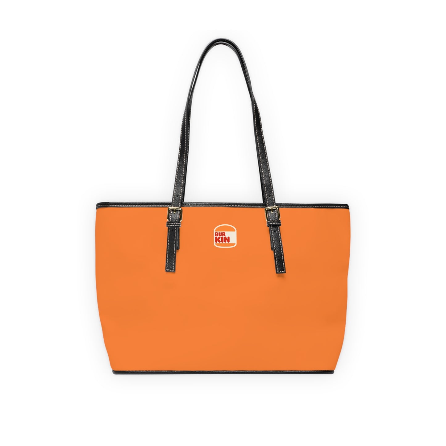 Burkin Orange Pattern PU Leather Shoulder Bag