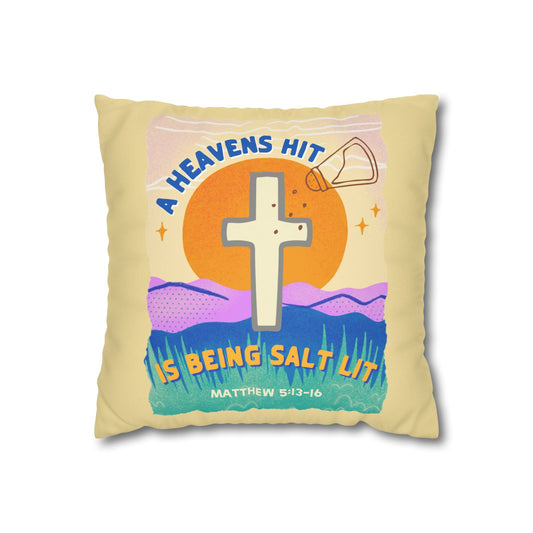 Salt Lit Faux Suede Square Pillowcase 14" x 14"