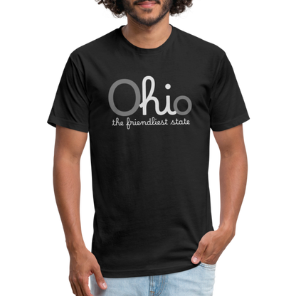 O hi o the friendliest state Fitted Cotton/Poly T-Shirt by Next Level - black