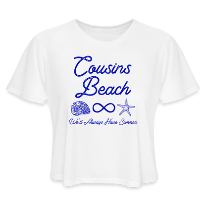 Cousins Beach Women's Cropped T-Shirt - white