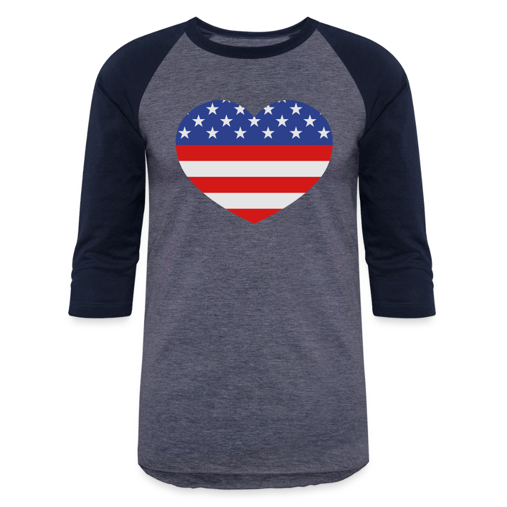 Baseball T-Shirt - heather blue/navy