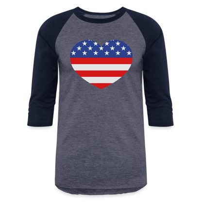 Baseball T-Shirt - heather blue/navy