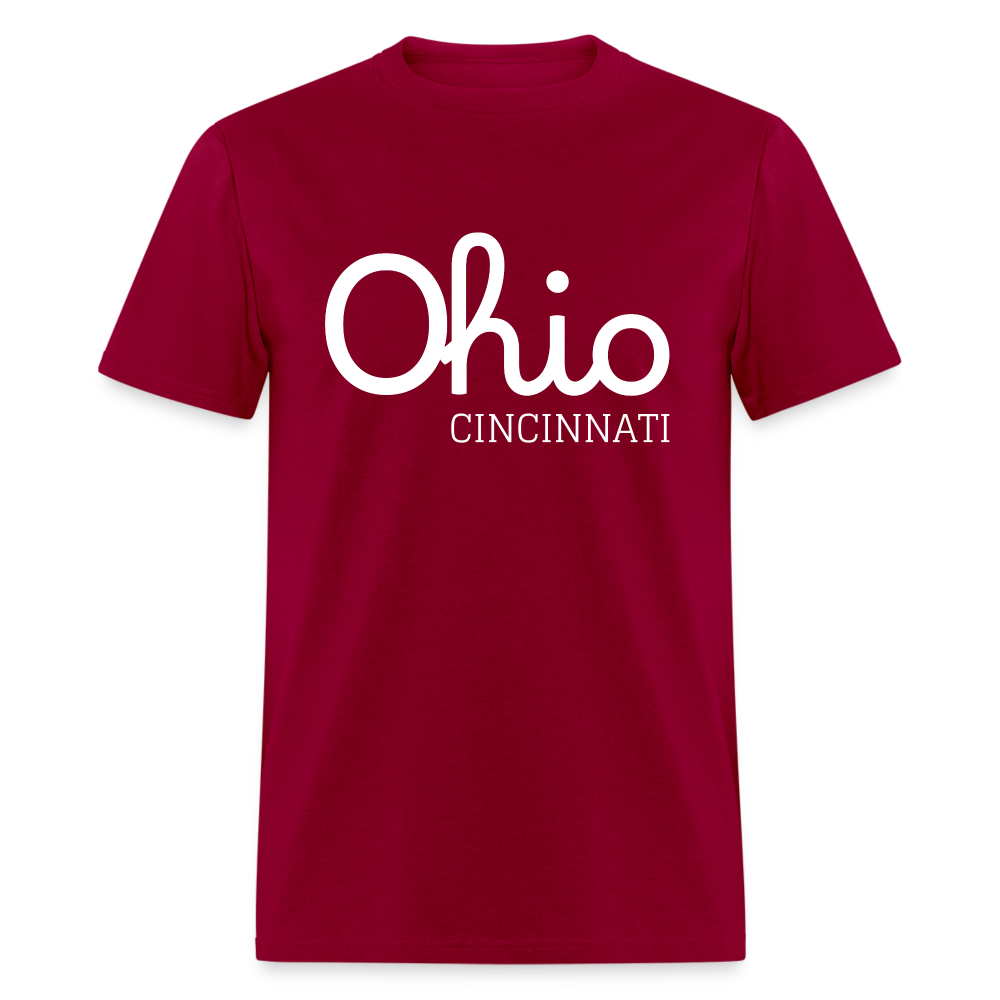 Cincinnati Script Ohio Unisex Classic T-Shirt - dark red