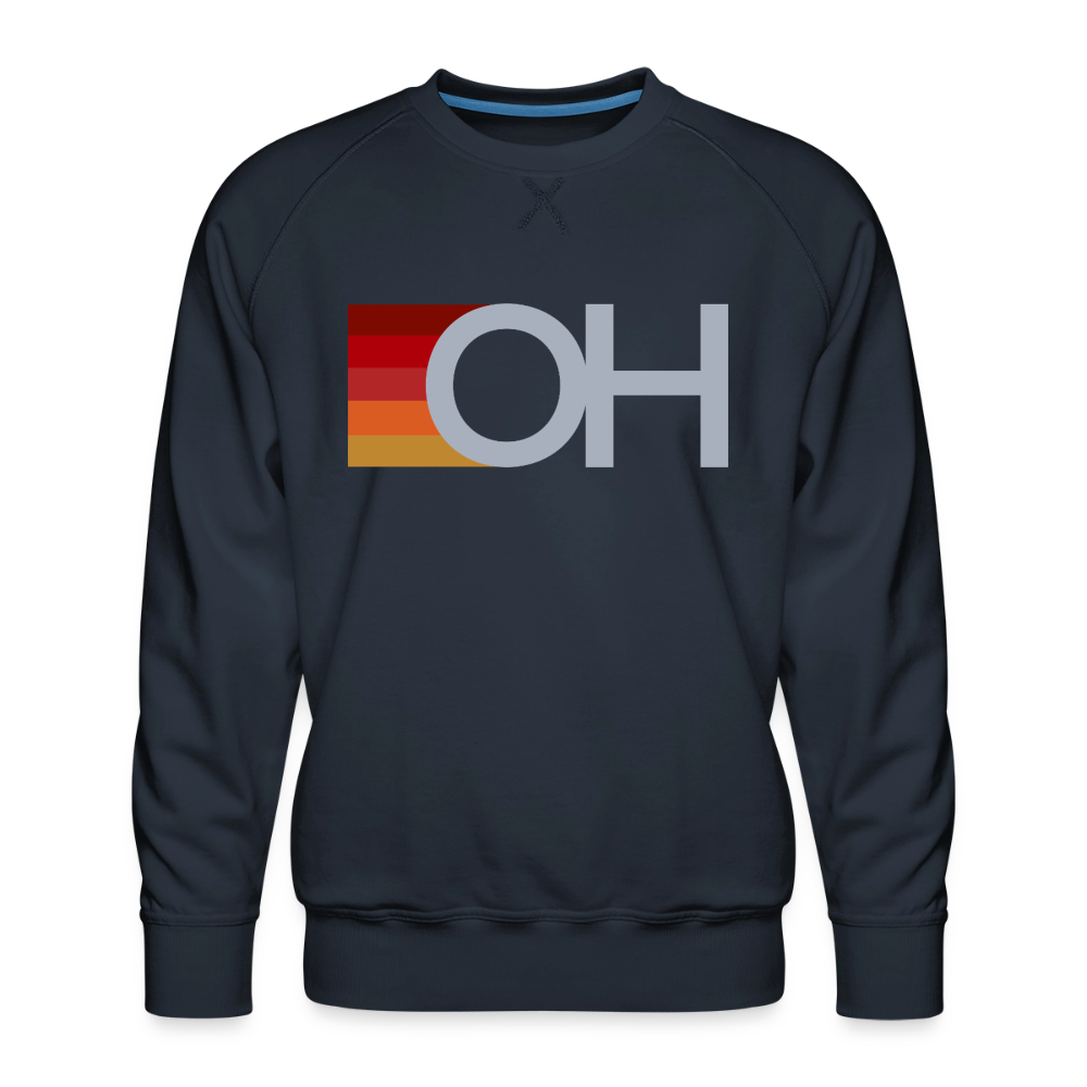 OH Rainbow Stripes Men’s Premium Sweatshirt - navy