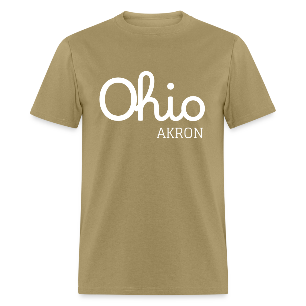 Akron Script Ohio Unisex Classic T-Shirt - khaki