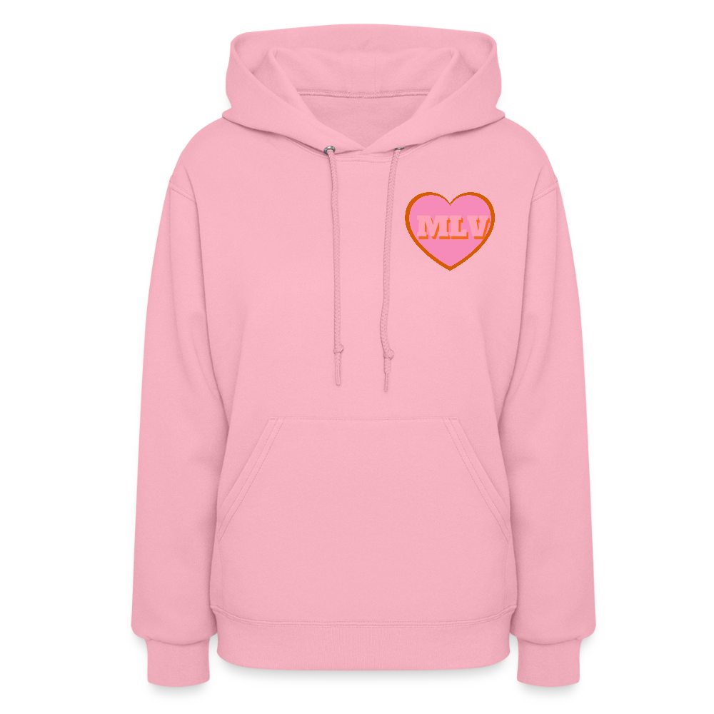 Monogrammed Initials Heart Women's Hoodie - classic pink