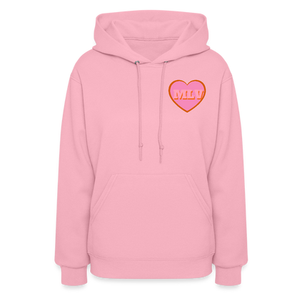 Monogrammed Initials Heart Women's Hoodie - classic pink