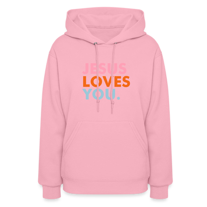 Jesus Loves You Women's Hoodie - classic pink