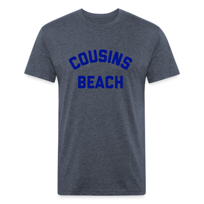 Cousins Beach Fitted Cotton/Poly T-Shirt by Next Level - heather navy
