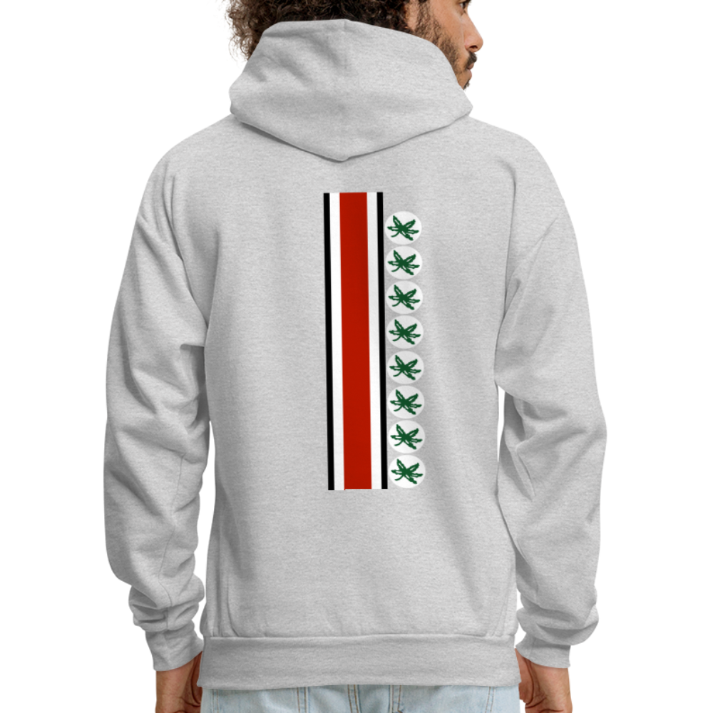 Helmet Stripes and Leaves Men's Hoodie - ash 