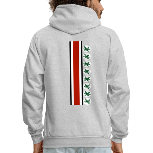 Helmet Stripes and Leaves Men's Hoodie - ash 