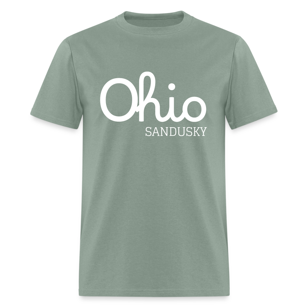 Sandusky Script Ohio Unisex Classic T-Shirt - sage