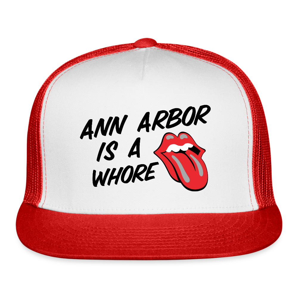 Ann Arbor was aWhore Trucker Hat - white/red