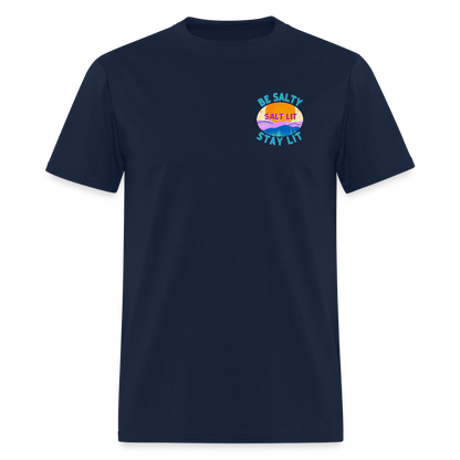 SALT LIT Crew Neck T-Shirt Unisex - navy