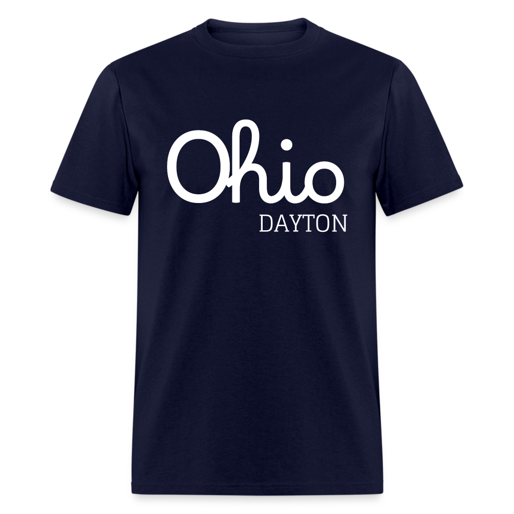 Dayton Script Ohio Unisex Classic T-Shirt - navy