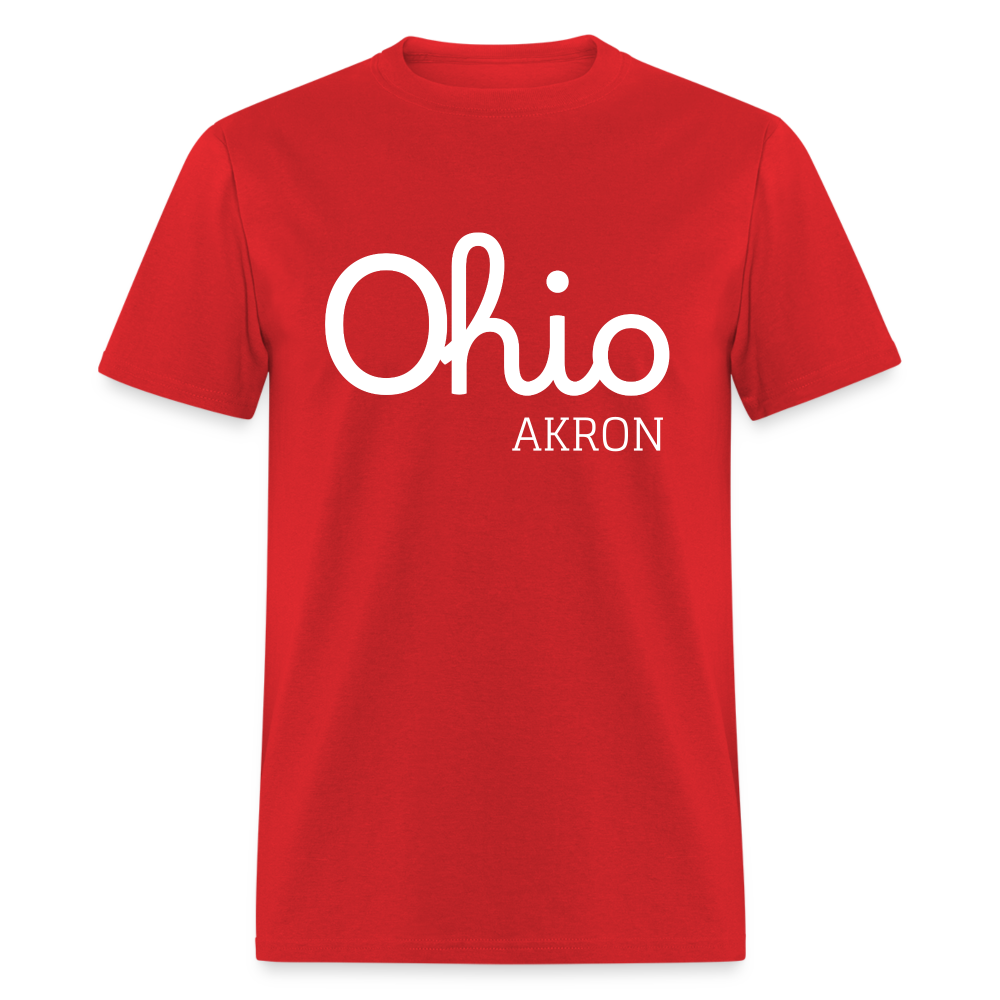 Akron Script Ohio Unisex Classic T-Shirt - red