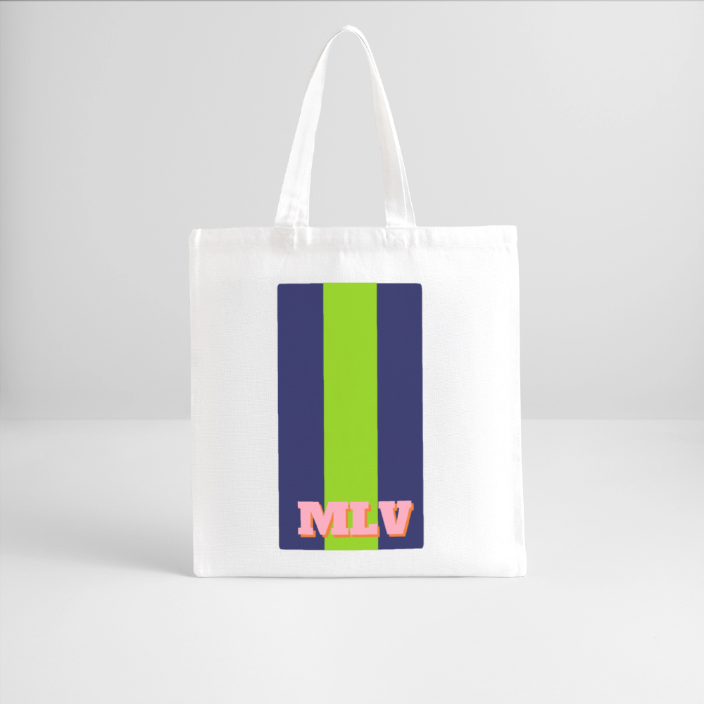 Monogrammed Stripe Recycled Tote Bag - white