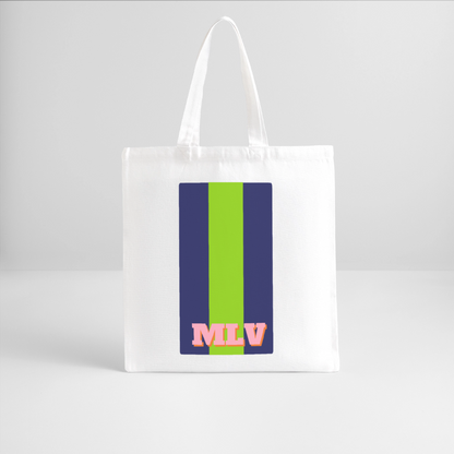 Monogrammed Stripe Recycled Tote Bag - white