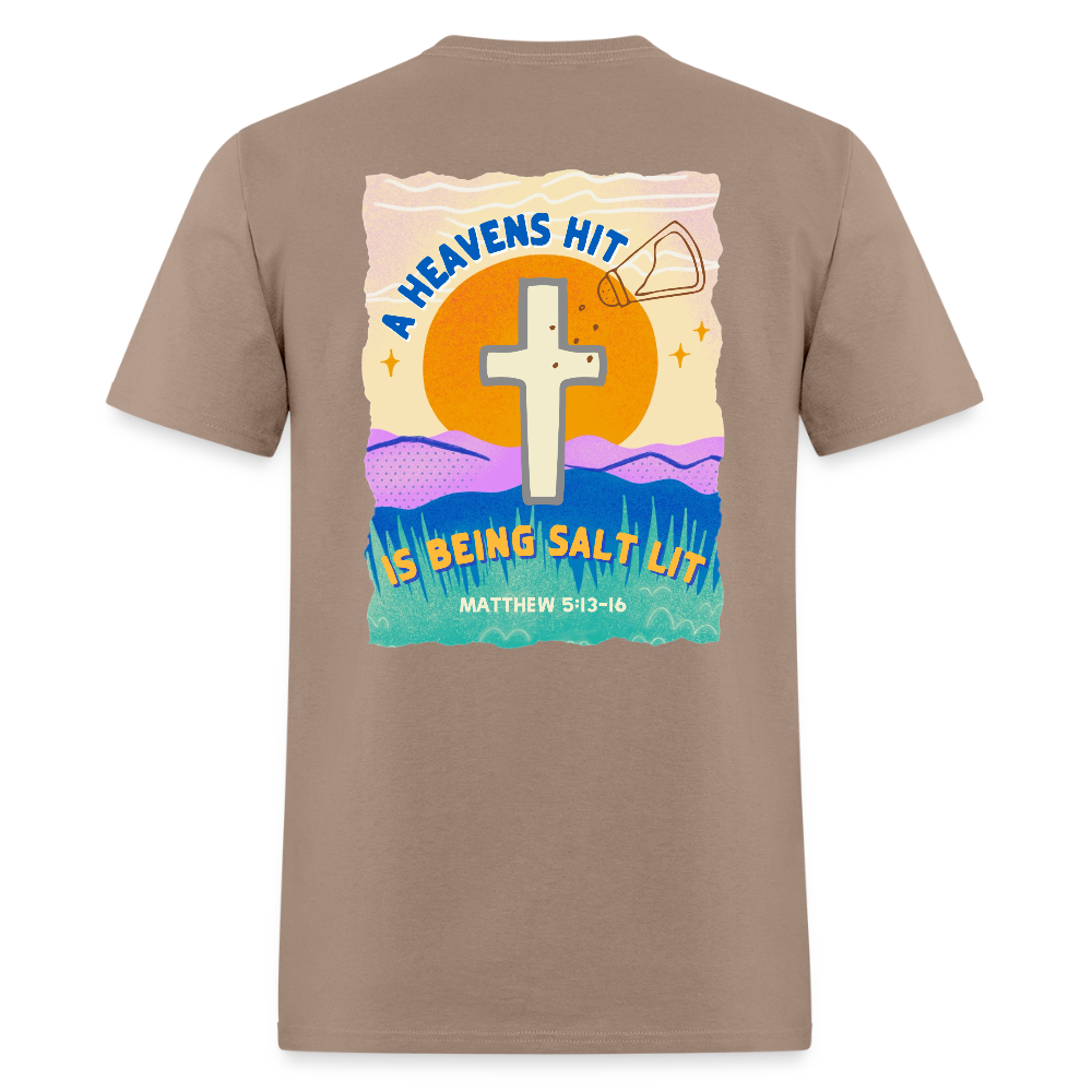 SALT LIT Crew Neck T-Shirt Unisex - brown savana