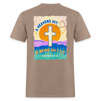 SALT LIT Crew Neck T-Shirt Unisex - brown savana