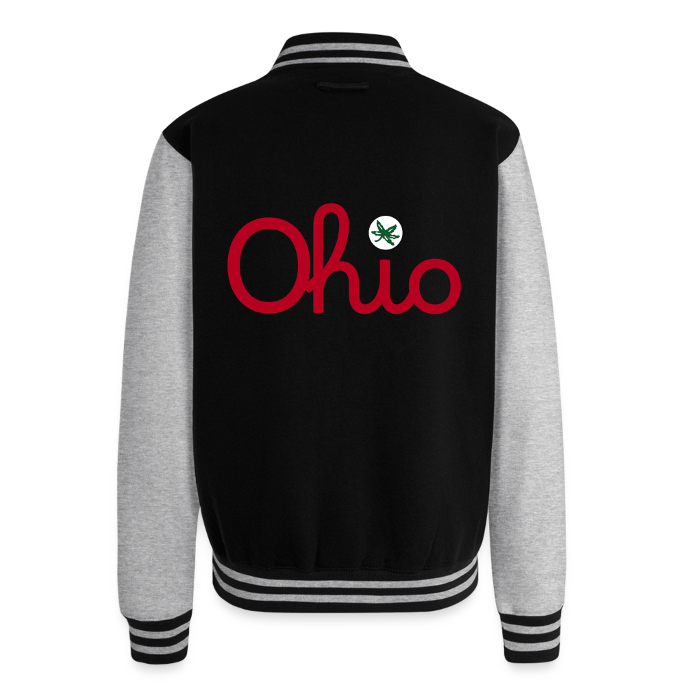 Ohio Script Ohio Against the World  Heavyweight Letterman Jacket - black/heather grey