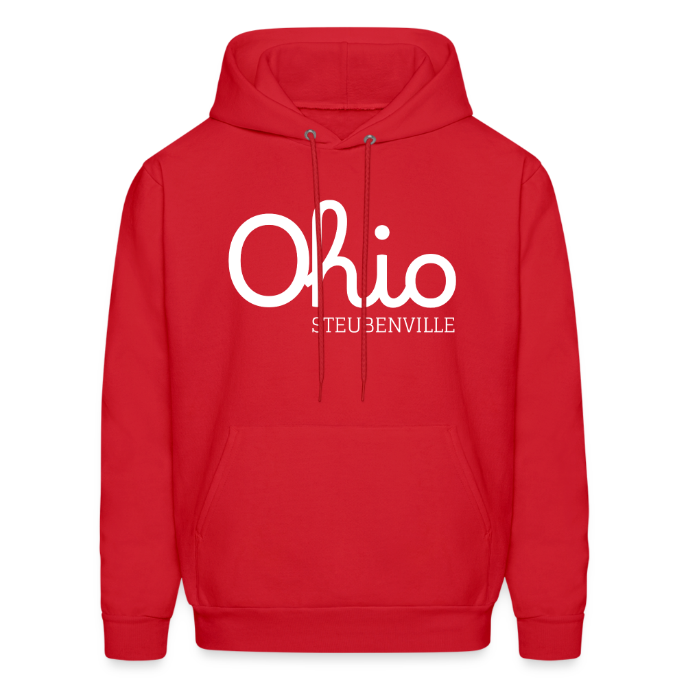 Customizable Steubenville (your hometown) Script Ohio Men's Hoodie - red