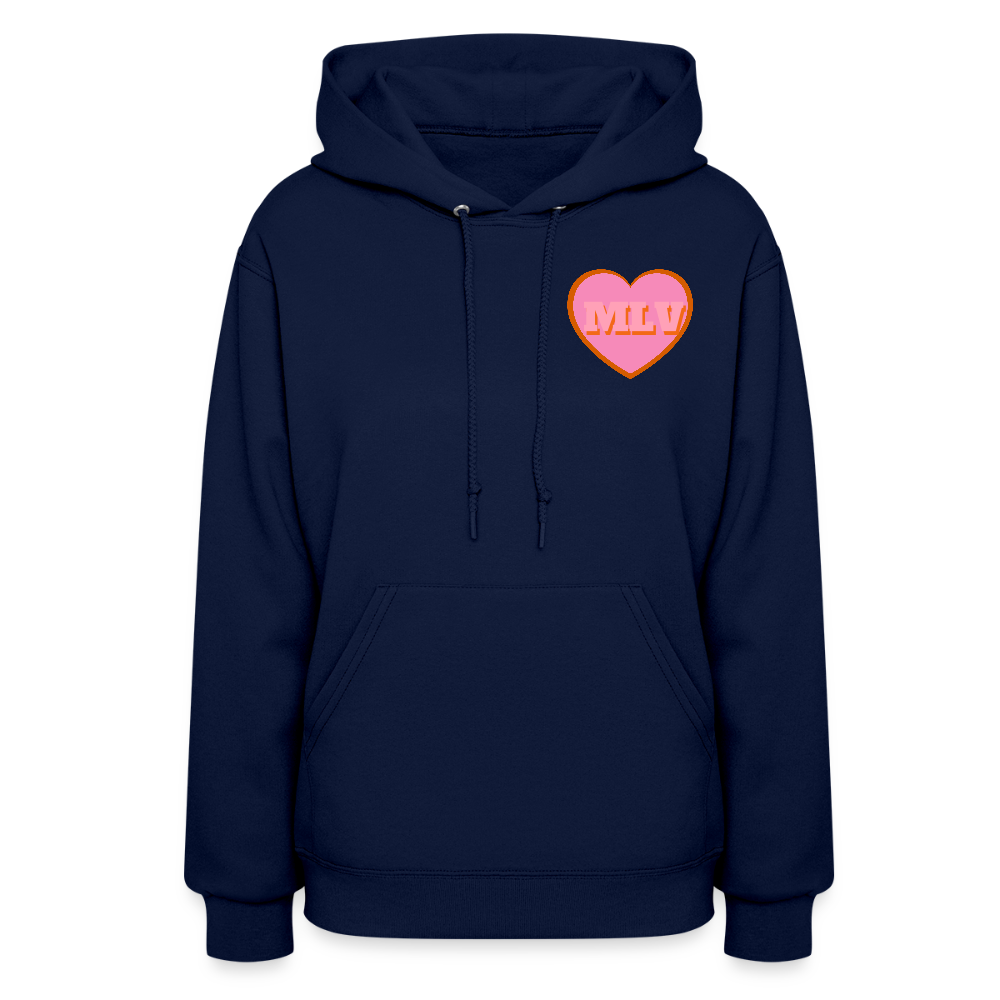 Monogrammed Initials Heart Women's Hoodie - navy