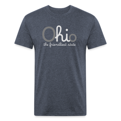 O hi o the friendliest state Fitted Cotton/Poly T-Shirt by Next Level - heather navy