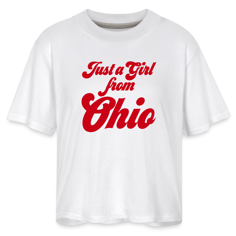 Just a Girl From Ohio Women's Boxy Tee - white