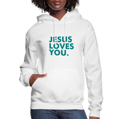 Jesus Loves You Women's Hoodie - white