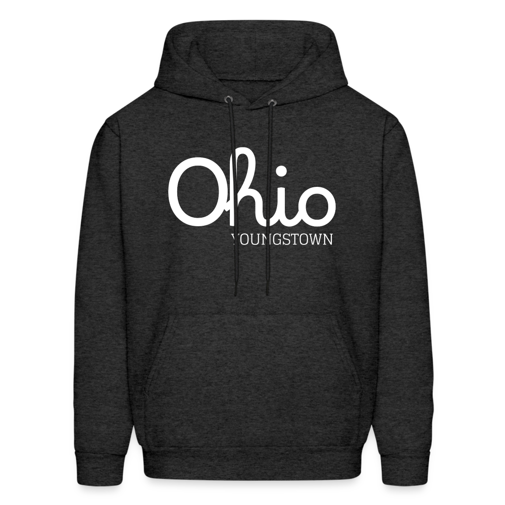 Customizable Youngstown (your hometown) Script Ohio Men's Hoodie - charcoal grey