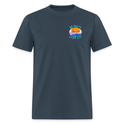 SALT LIT Crew Neck T-Shirt Unisex -  blue dusk